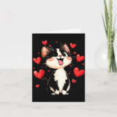Valentines Day Design With A Cat On It  カード (正面)