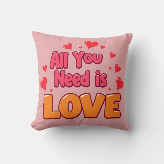 Valentine's day desing "all you need is love" クッション (正面)