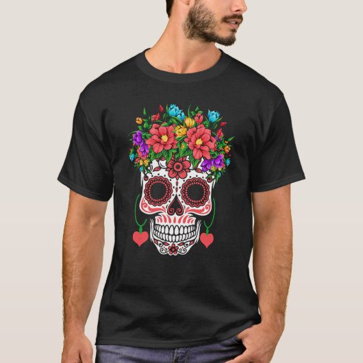 Valentines Day Dia De Los Muertos Tシャツ (正面)
