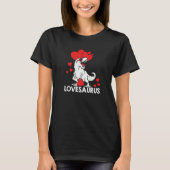 Valentines Day Dinosaur Lovesaurus Hearts Boys Gir Tシャツ (正面)
