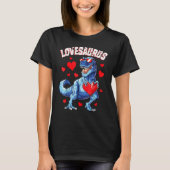 Valentines Day Dinosaur Lovesaurus rex Boys Men Ki Tシャツ (正面)