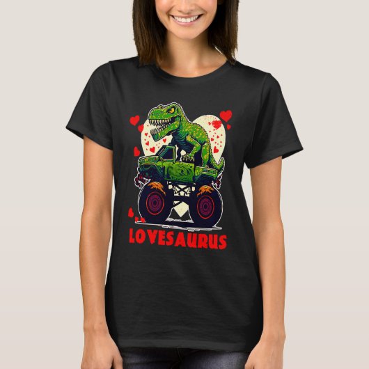 Valentines Day Dinosaur Rex Boys Valentine Kids Lo Tシャツ (正面)