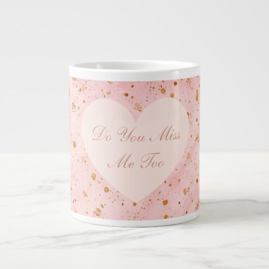 Valentine's Day, Do You Miss Me Too,Pink Love Hear ジャンボコーヒーマグカップ (正面)