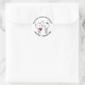 Valentine's Day Dog Love Heart ラウンドシール (バッグ)