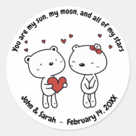 Valentine's Day Dog Love Heart ラウンドシール
