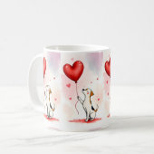 Valentine's Day Dog Red Hearts Mugs コーヒーマグカップ (正面左)