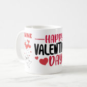 Valentine's Day DogLove Heart コーヒーマグカップ (正面左)