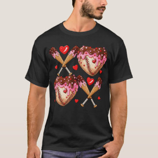 Valentines Day Drip Heart Baseball XOXO Boys  Men  Tシャツ