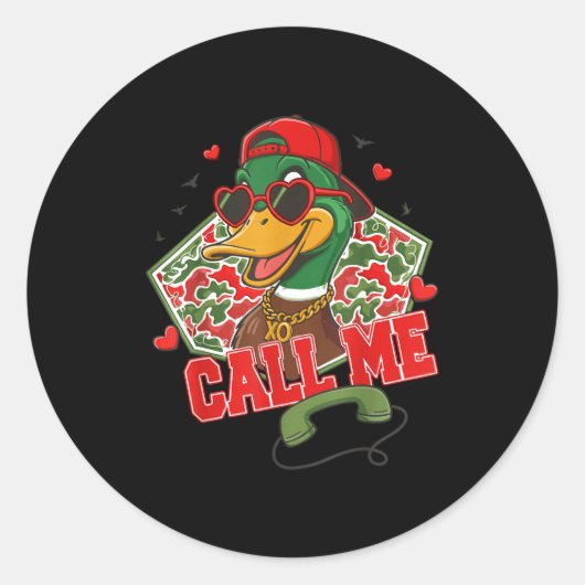 Valentine's Day Duck Hunting Camo Call Me Toddler  ラウンドシール (正面)