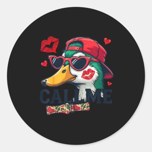 Valentine's Day Duck Hunting Camo Call Me Toddler  ラウンドシール (正面)