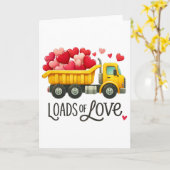 Valentine's Day Dump Truck Loads Of Love Toddlers  カード (黄色い花)