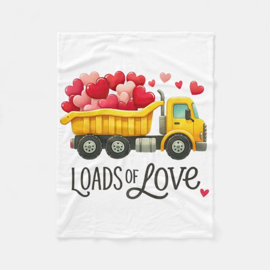 Valentine's Day Dump Truck Loads Of Love Toddlers  フリースブランケット (正面)