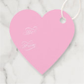 Valentines Day Elegant Calligraphy Deep Pink Heart フェイバータグ (裏面)