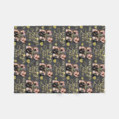 Valentine's Day Elegant Gold Photo Collage  フリースブランケット (正面(横))