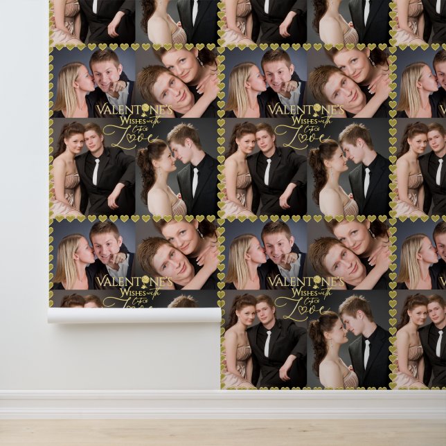 Valentine's Day Elegant Gold Photo Collage  壁紙 (アプリケーション)