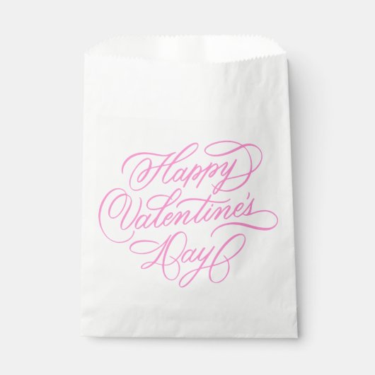 Valentines Day Elegant Pink Calligraphy  フェイバーバッグ (正面)