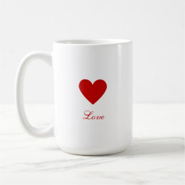 Valentine's Day Elegant Red Heart Love コーヒーマグカップ