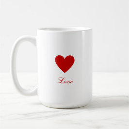 Valentine's Day Elegant Red Heart Love コーヒーマグカップ