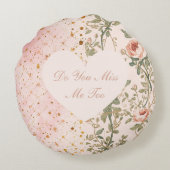 Valentine's Day, Flowers Pixels,Do You Miss Me Too ラウンドクッション (裏面)