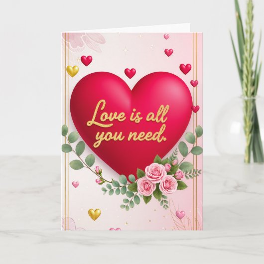 Valentines day Folded Greeting Card カード (正面)