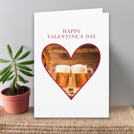 Valentines Day for Husband - Beer Lover Heart カード