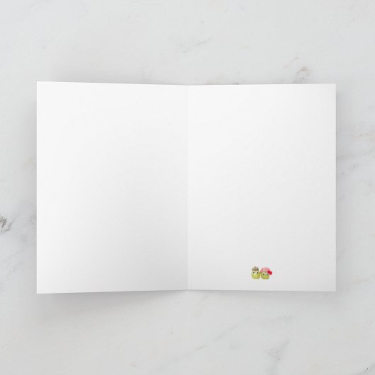 Valentine's Day for Vegans - Funny Cute Fruits カード (内部)