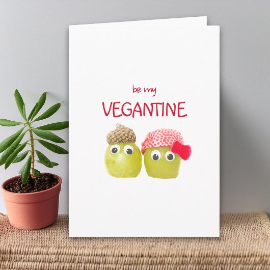 Valentine's Day for Vegans - Funny Cute Fruits カード