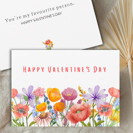 Valentine's Day for Wife - Pink Purple Flowers カード