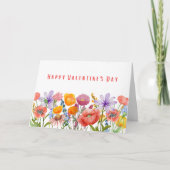 Valentine's Day for Wife - Pink Purple Flowers カード (正面)