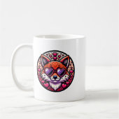 Valentines Day Fox And Matching Couples Foxes  コーヒーマグカップ (左)