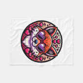 Valentines Day Fox And Matching Couples Foxes  フリースブランケット (正面(横))