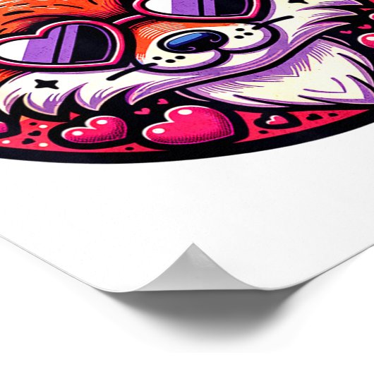 Valentines Day Fox And Matching Couples Foxes ポスター (角)