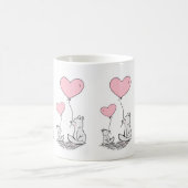 Valentine's Day Foxy Pink Hearts Mugs コーヒーマグカップ (中央)