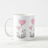 Valentine's Day Foxy Pink Hearts Mugs コーヒーマグカップ (左)