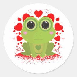 Valentine's Day Frog   ラウンドシール