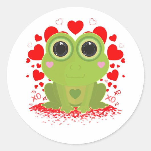 Valentine's Day Frog   ラウンドシール (正面)