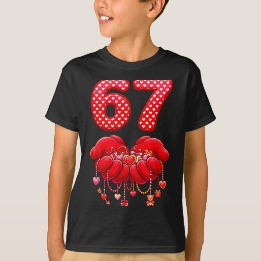 Valentines Day Funny 67 Six Seven Valentine Heart  Tシャツ (正面)