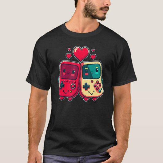 Valentine's Day Gaming Console for Gamer Couples K Tシャツ (正面)