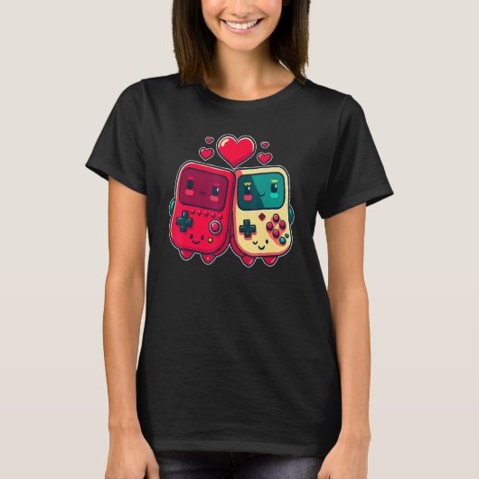 Valentine's Day Gaming Console for Gamer Couples K Tシャツ (正面)