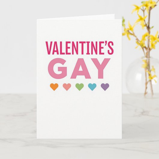 Valentines Day Gay Card カード (黄色い花)