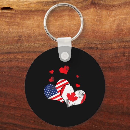 Valentine's Day Gift Maple Leaf Canada  キーホルダー (正面)