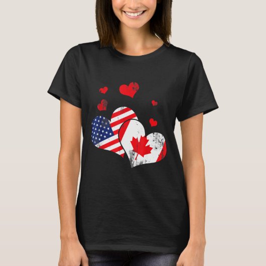 Valentine's Day Gift Maple Leaf Canada  Tシャツ (正面)