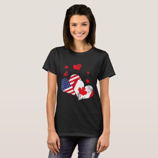Valentine's Day Gift Maple Leaf Canada Tシャツ (正面フル)