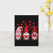 Valentines Day Gnomes Cute Red Hearts Love Gnome W カード (黄色い花)