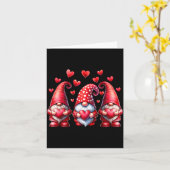 Valentines Day Gnomes Cute Red Hearts Love Gnome W カード (黄色い花)