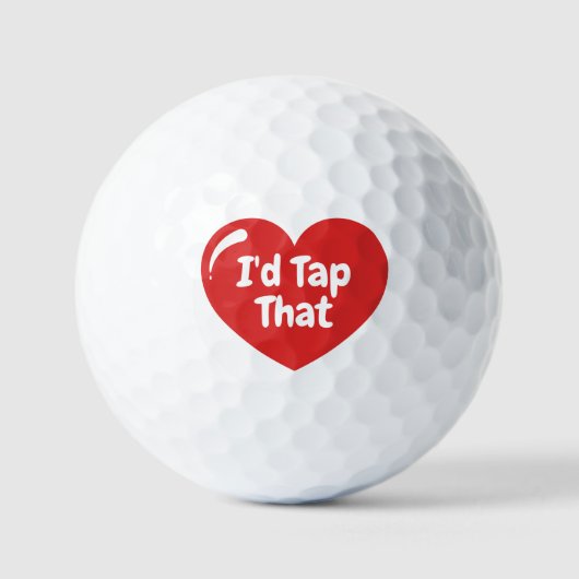 Valentines Day Golfer For Him Men Husband Heart ゴルフボール (正面)
