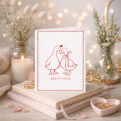 Valentine's Day Goose Love Husband Sentimental カード