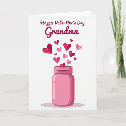 Valentines Day Grandma Hearts Card カード (正面)