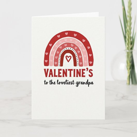 Valentines Day Grandpa Hearts Card カード (正面)