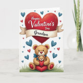 Valentines Day Grandson Heart Card カード (正面)